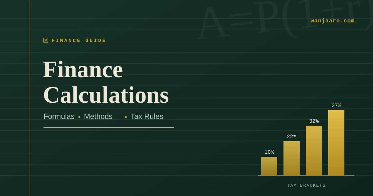 Finance Calculations: Formulas, Methods & Tax Rules Explained