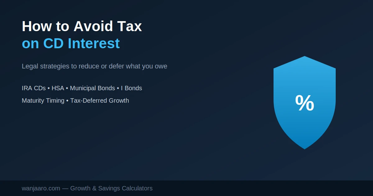 How to Avoid Tax on CD Interest (Legally)
